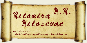 Milomira Miloševac vizit kartica